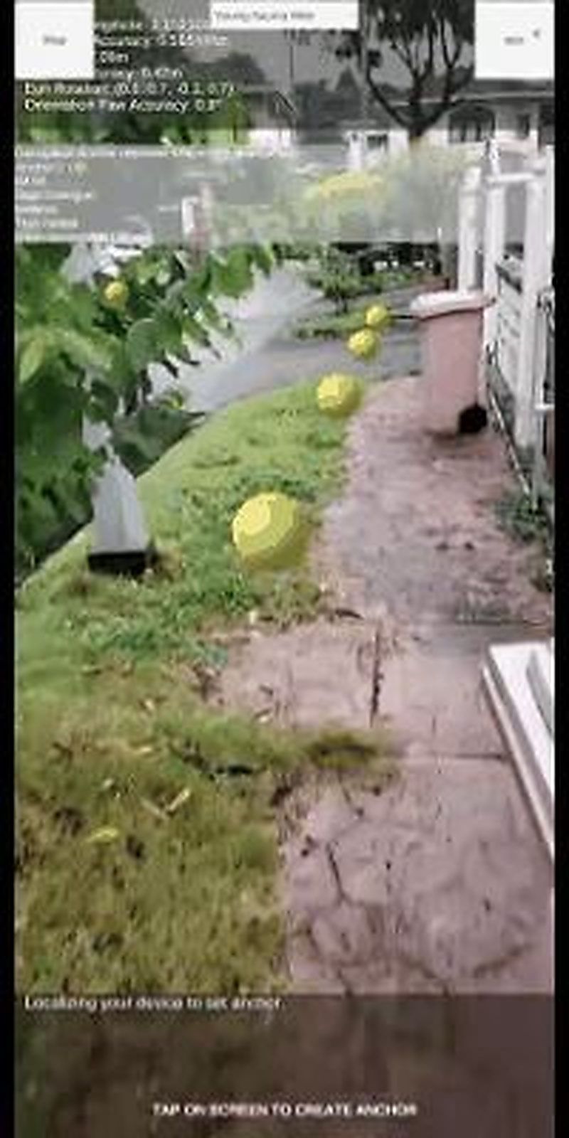 Augmented reality trail indicators placed along a real path